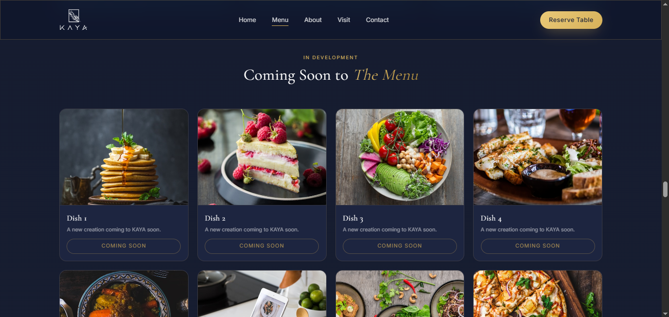 Premium Restaurant Website Design for KAYA screenshot 3