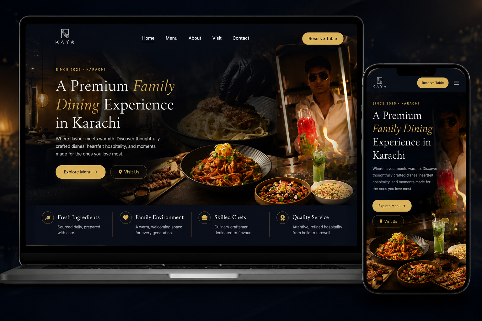 Premium Restaurant Website Design for KAYA
