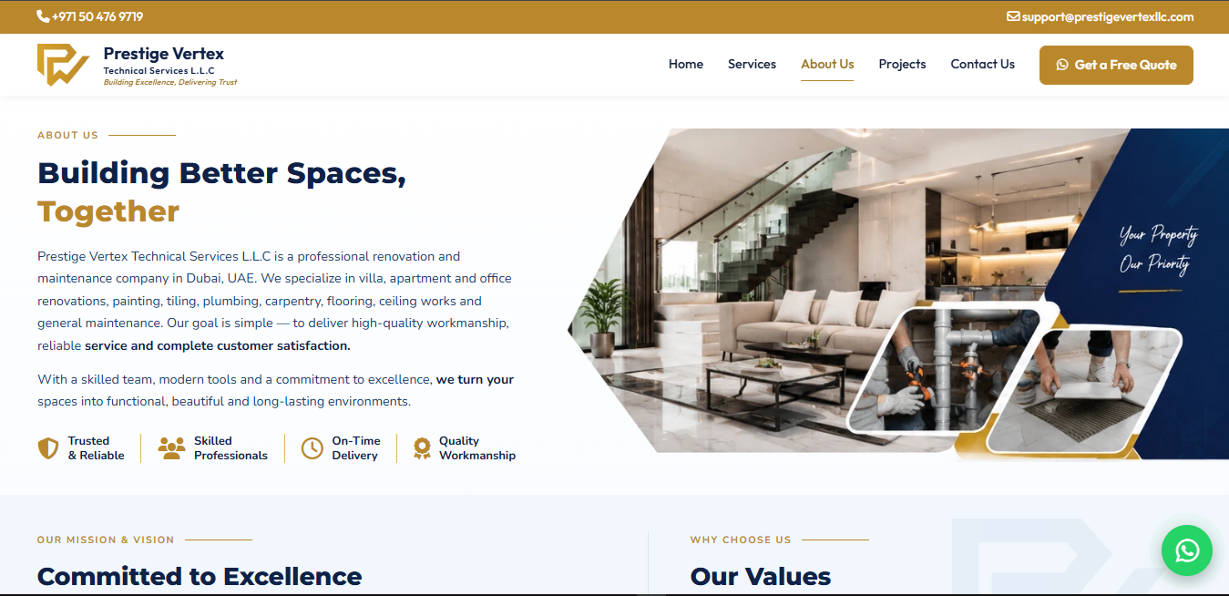 Maintenance & Construction Company Website